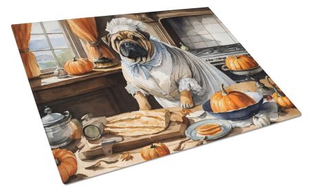 NEW Shar Pei Fall Kitchen Pumpkins Glass Cutting Board Decorative Tempered Glass Kitchen Cutting and Serving Board Large Size Chopping Board