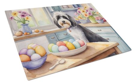 NEW Decorating Easter Tibetan Terrier Glass Cutting Board Decorative Tempered Glass Kitchen Cutting and Serving Board Large Size Chopping Board