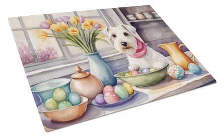 NEW Decorating Easter Sealyham Terrier Glass Cutting Board Decorative Tempered Glass Kitchen Cutting and Serving Board Large Size Chopping Board