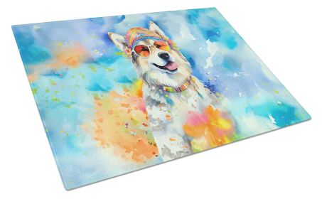 NEW Alaskan Malamute Hippie Dawg Glass Cutting Board Decorative Tempered Glass Kitchen Cutting and Serving Board Large Size Chopping Board
