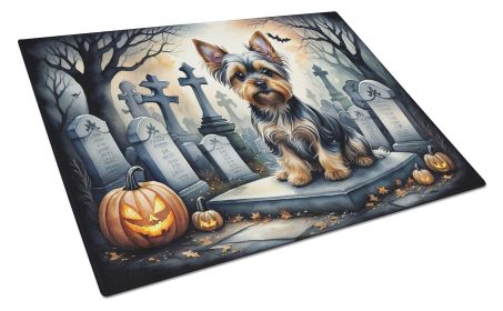 NEW Yorkshire Terrier Spooky Halloween Glass Cutting Board Decorative Tempered Glass Kitchen Cutting and Serving Board Large Size Chopping Board