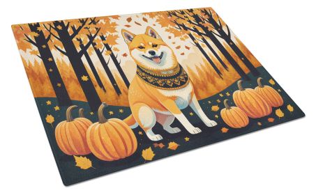 NEW Shiba Inu Fall Glass Cutting Board Decorative Tempered Glass Kitchen Cutting and Serving Board Large Size Chopping Board