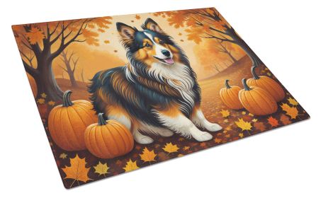 NEW Sheltie Fall Glass Cutting Board Decorative Tempered Glass Kitchen Cutting and Serving Board Large Size Chopping Board