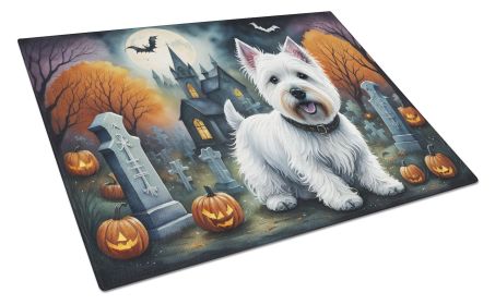 NEW Westie Spooky Halloween Glass Cutting Board Decorative Tempered Glass Kitchen Cutting and Serving Board Large Size Chopping Board