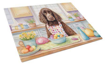 Decorating Easter American Water Spaniel Glass Cutting Board Decorative Tempered Glass Kitchen Cutting and Serving Board Large Size Chopping Board