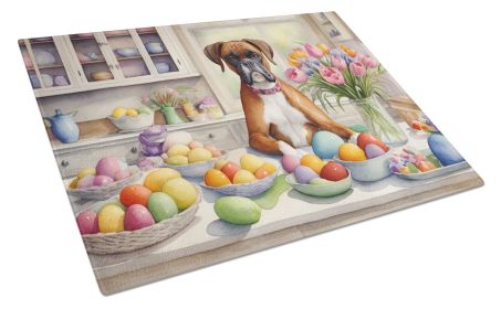 NEW Decorating Easter Boxer Glass Cutting Board Decorative Tempered Glass Kitchen Cutting and Serving Board Large Size Chopping Board