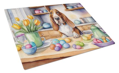 NEW Decorating Easter Basset Hound Glass Cutting Board Decorative Tempered Glass Kitchen Cutting and Serving Board Large Size Chopping Board