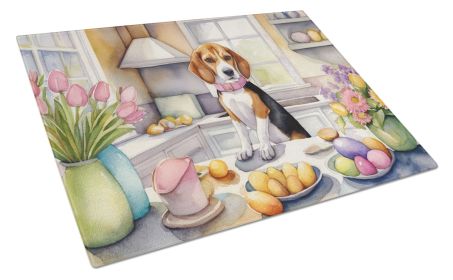 NEW Decorating Easter Beagle Glass Cutting Board Decorative Tempered Glass Kitchen Cutting and Serving Board Large Size Chopping Board