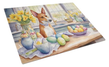 NEW Decorating Easter Basenji Glass Cutting Board Decorative Tempered Glass Kitchen Cutting and Serving Board Large Size Chopping Board