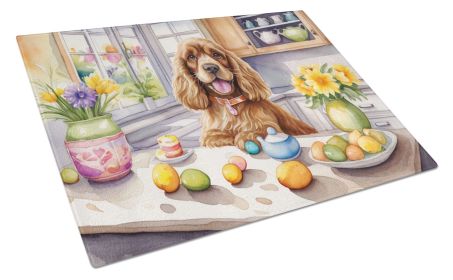 NEW Decorating Easter Cocker Spaniel Glass Cutting Board Decorative Tempered Glass Kitchen Cutting and Serving Board Large Size Chopping Board