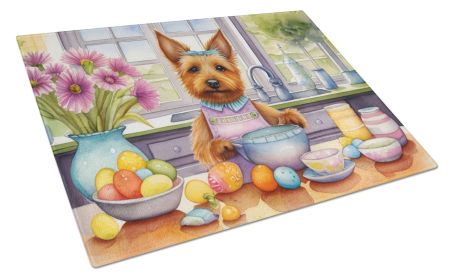 NEW Decorating Easter Australian Terrier Glass Cutting Board Decorative Tempered Glass Kitchen Cutting and Serving Board Large Size Chopping Board