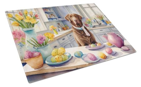 NEW Decorating Easter Chesapeake Bay Retriever Glass Cutting Board Decorative Tempered Glass Kitchen Cutting and Serving Board Large Size Chopping Boa
