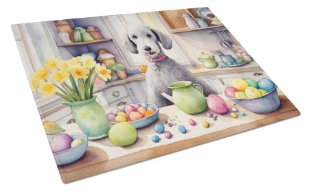NEW Decorating Easter Bedlington Terrier Glass Cutting Board Decorative Tempered Glass Kitchen Cutting and Serving Board Large Size Chopping Board