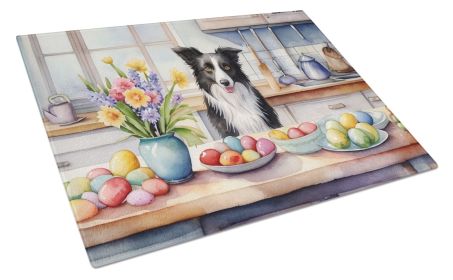 NEW Decorating Easter Border Collie Glass Cutting Board Decorative Tempered Glass Kitchen Cutting and Serving Board Large Size Chopping Board