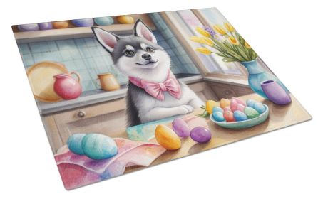 Decorating Easter Alaskan Klee Kai Glass Cutting Board Decorative Tempered Glass Kitchen Cutting and Serving Board Large Size Chopping Board