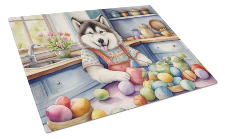 Decorating Easter Alaskan Malamute Glass Cutting Board Decorative Tempered Glass Kitchen Cutting and Serving Board Large Size Chopping Board