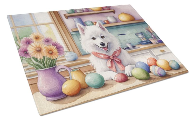 Decorating Easter American Eskimo Glass Cutting Board Decorative Tempered Glass Kitchen Cutting and Serving Board Large Size Chopping Board