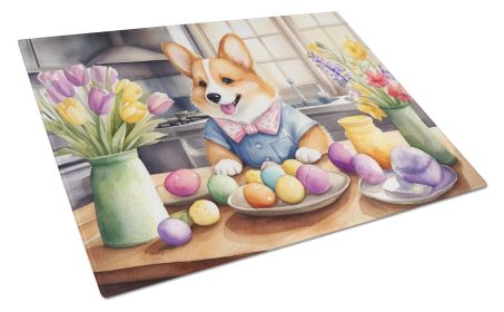 NEW Decorating Easter Corgi Glass Cutting Board Decorative Tempered Glass Kitchen Cutting and Serving Board Large Size Chopping Board