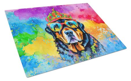 NEW Rottweiler Hippie Dawg Glass Cutting Board Decorative Tempered Glass Kitchen Cutting and Serving Board Large Size Chopping Board