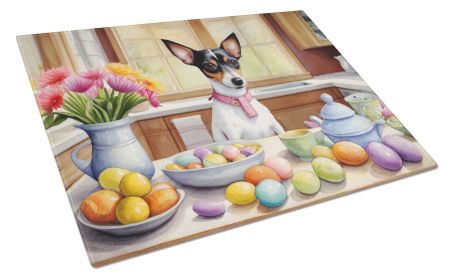 NEW Decorating Easter Rat Terrier Glass Cutting Board Decorative Tempered Glass Kitchen Cutting and Serving Board Large Size Chopping Board