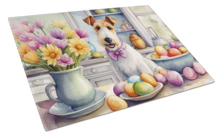 NEW Decorating Easter Fox Terrier Glass Cutting Board Decorative Tempered Glass Kitchen Cutting and Serving Board Large Size Chopping Board