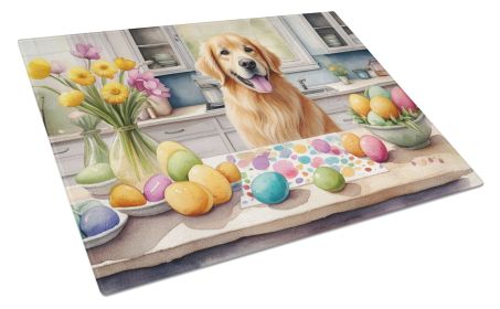 NEW Decorating Easter Golden Retriever Glass Cutting Board Decorative Tempered Glass Kitchen Cutting and Serving Board Large Size Chopping Board