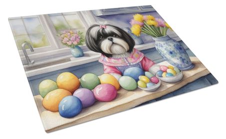 Decorating Easter Shih Tzu Glass Cutting Board Decorative Tempered Glass Kitchen Cutting and Serving Board Large Size Chopping Board