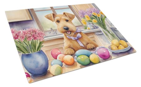 Decorating Easter Lakeland Terrier Glass Cutting Board Decorative Tempered Glass Kitchen Cutting and Serving Board Large Size Chopping Board