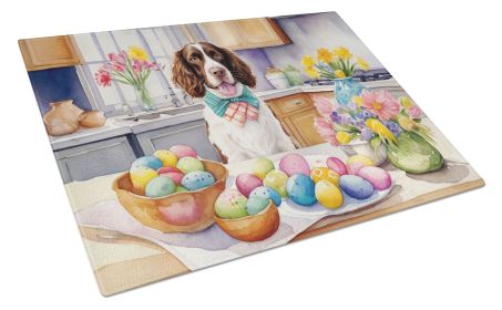 NEW Decorating Easter English Springer Spaniel Glass Cutting Board Decorative Tempered Glass Kitchen Cutting and Serving Board Large Size Chopping Boa