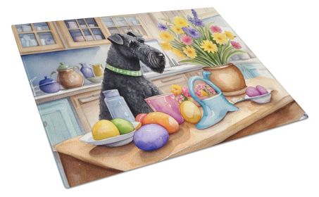 NEW Decorating Easter Kerry Blue Terrier Glass Cutting Board Decorative Tempered Glass Kitchen Cutting and Serving Board Large Size Chopping Board