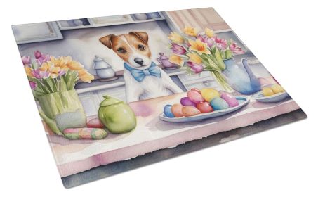 NEW Decorating Easter Jack Russell Terrier Glass Cutting Board Decorative Tempered Glass Kitchen Cutting and Serving Board Large Size Chopping Board