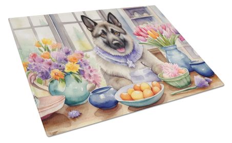 NEW Decorating Easter Norwegian Elkhound Glass Cutting Board Decorative Tempered Glass Kitchen Cutting and Serving Board Large Size Chopping Board