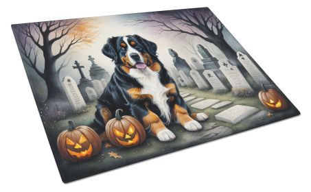 NEW Bernese Mountain Dog Spooky Halloween Glass Cutting Board Decorative Tempered Glass Kitchen Cutting and Serving Board Large Size Chopping Board