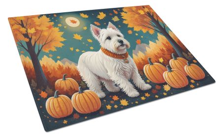 NEW Westie Fall Glass Cutting Board Decorative Tempered Glass Kitchen Cutting and Serving Board Large Size Chopping Board