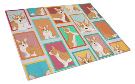 NEW Lots of Red Cardigan Corgi Glass Cutting Board Decorative Tempered Glass Kitchen Cutting and Serving Board Large Size Chopping Board