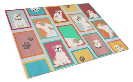 NEW Lots of Piebald English Bulldog Glass Cutting Board Decorative Tempered Glass Kitchen Cutting and Serving Board Large Size Chopping Board