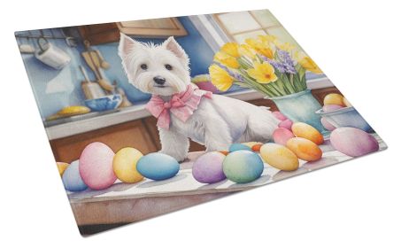 NEW Decorating Easter Westie Glass Cutting Board Decorative Tempered Glass Kitchen Cutting and Serving Board Large Size Chopping Board (Default: Default)