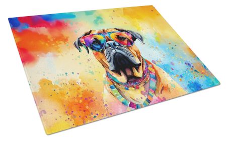 NEW Bullmastiff Hippie Dawg Glass Cutting Board Decorative Tempered Glass Kitchen Cutting and Serving Board Large Size Chopping Board (Default: Default)