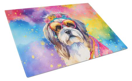 NEW Shih Tzu Hippie Dawg Glass Cutting Board Decorative Tempered Glass Kitchen Cutting and Serving Board Large Size Chopping Board (Default: Default)