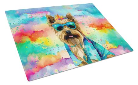 NEW Cairn Terrier Hippie Dawg Glass Cutting Board Decorative Tempered Glass Kitchen Cutting and Serving Board Large Size Chopping Board (Default: Default)