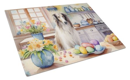 NEW Decorating Easter Borzoi Glass Cutting Board Decorative Tempered Glass Kitchen Cutting and Serving Board Large Size Chopping Board (Default: Default)