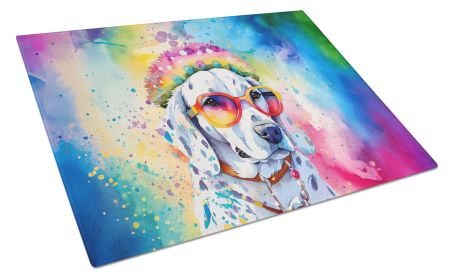 NEW Dalmatian Hippie Dawg Glass Cutting Board Decorative Tempered Glass Kitchen Cutting and Serving Board Large Size Chopping Board (Default: Default)