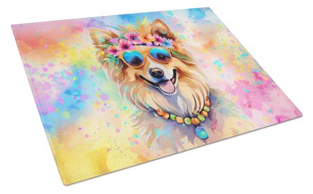 NEW Pomeranian Hippie Dawg Glass Cutting Board Decorative Tempered Glass Kitchen Cutting and Serving Board Large Size Chopping Board (Default: Default)