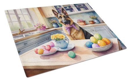 NEW Decorating Easter German Shepherd Glass Cutting Board Decorative Tempered Glass Kitchen Cutting and Serving Board Large Size Chopping Board (Default: Default)