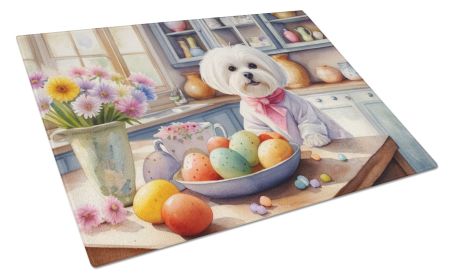 NEW Decorating Easter Maltese Glass Cutting Board Decorative Tempered Glass Kitchen Cutting and Serving Board Large Size Chopping Board (Default: Default)