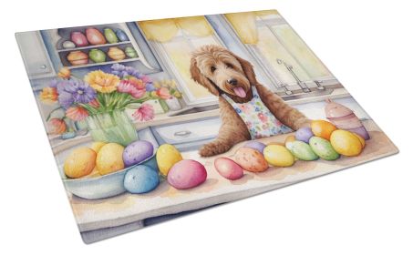NEW Decorating Easter Labradoodle Glass Cutting Board Decorative Tempered Glass Kitchen Cutting and Serving Board Large Size Chopping Board (Default: Default)