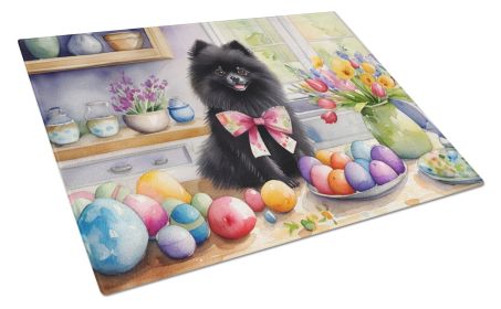 NEW Decorating Easter Pomeranian Glass Cutting Board Decorative Tempered Glass Kitchen Cutting and Serving Board Large Size Chopping Board (Default: Default)